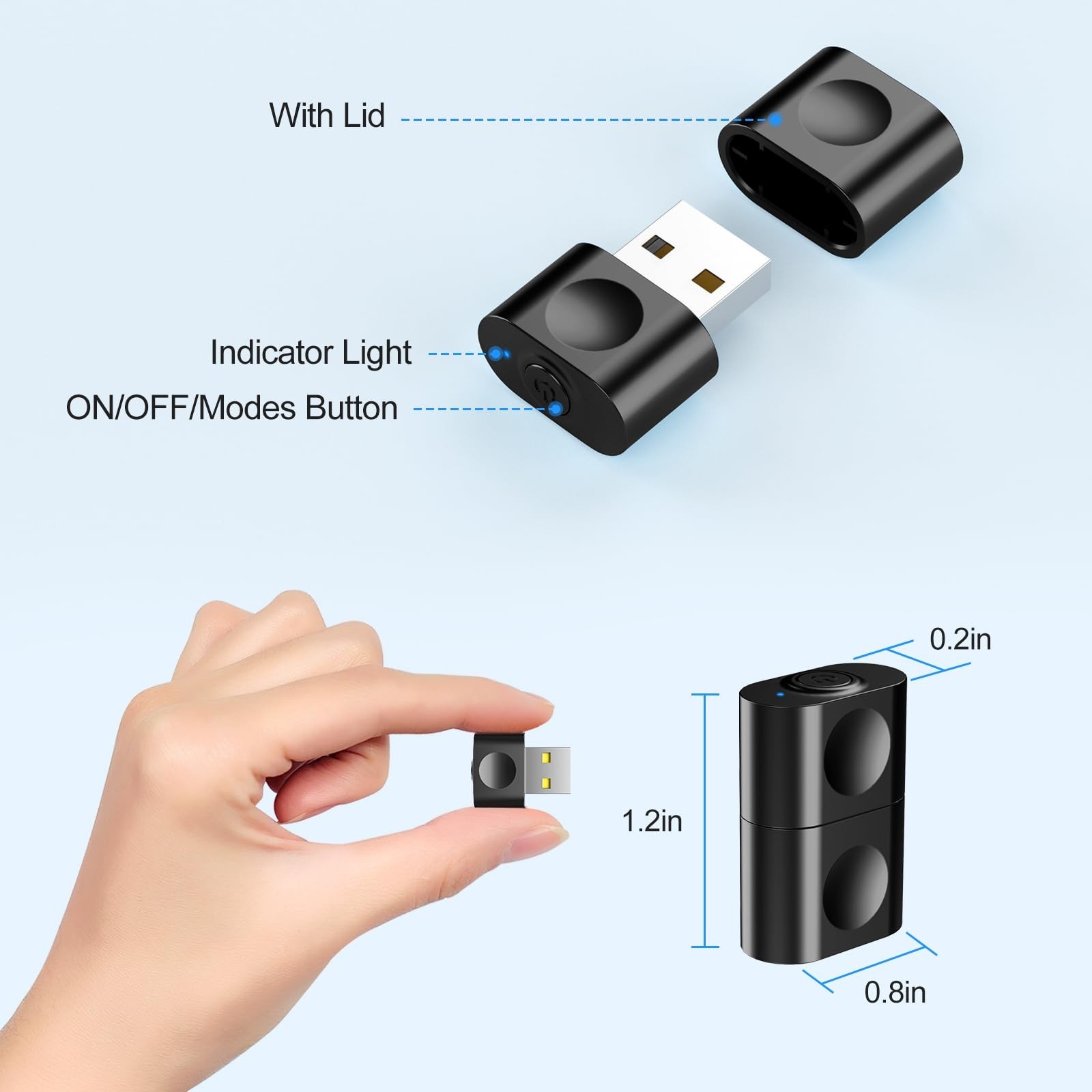 aMZCaSE Undetectable USB Mouse Jiggler | 3 Jiggle Modes, Switch Button, Plug ...
