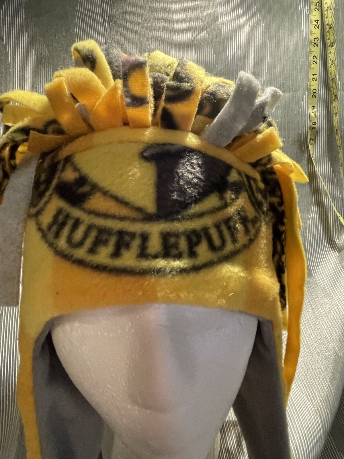 Wild And Crazy Harry Potter Hufflepuff Fleece Hat. Handmade. Unique! 1 Of A Kind