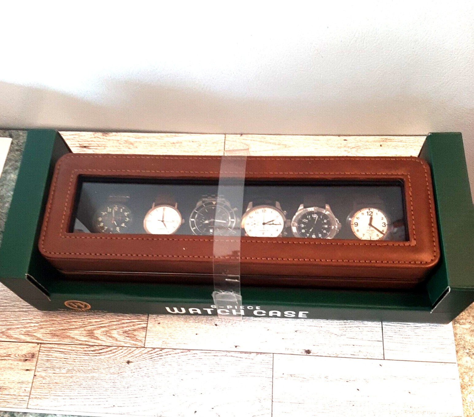 Watch Case 6 Piece by Woodburry Brown New in Box