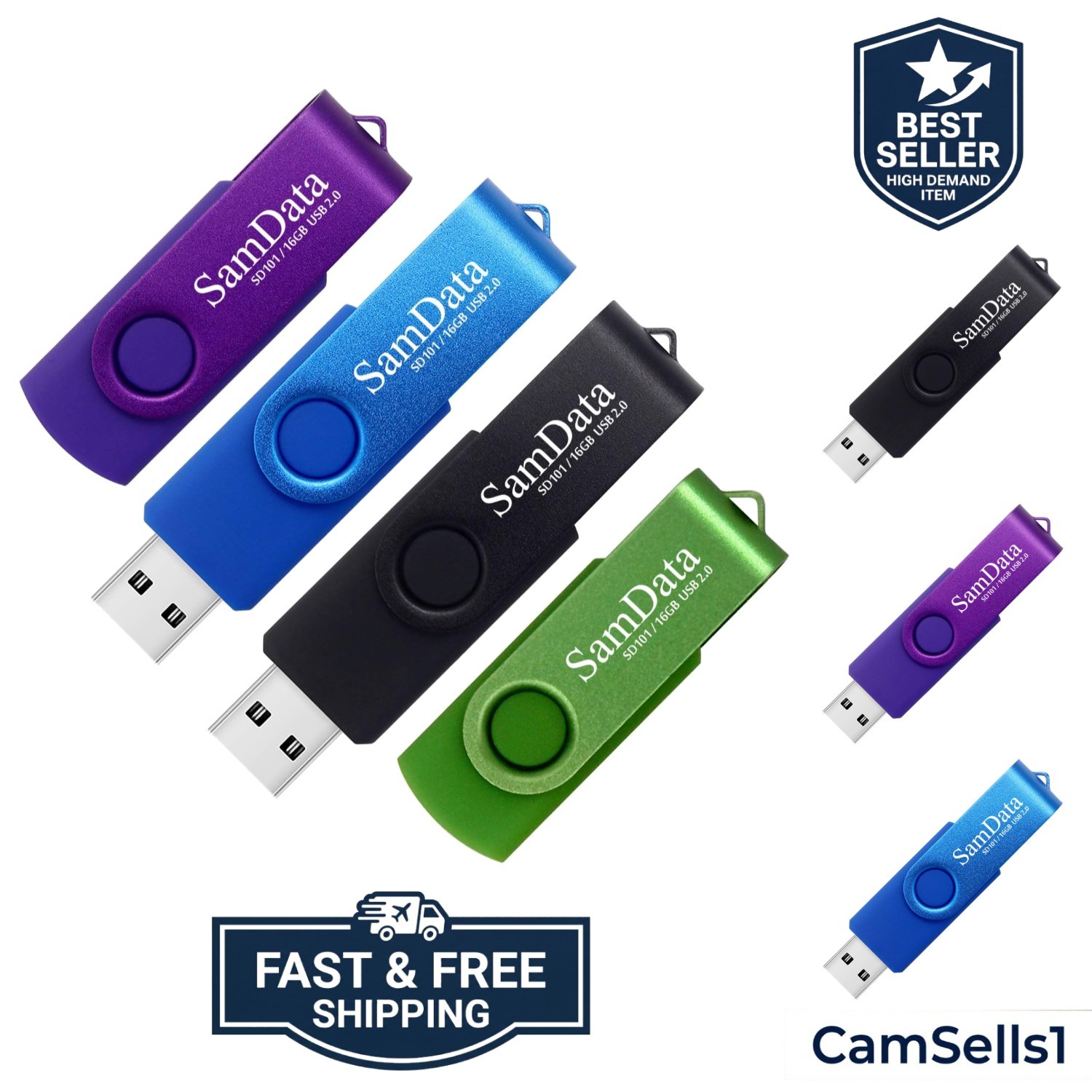 16GB USB Flash Drives 4 Pack 16GB Thumb Drives Memory Stick Jump Drive with L...