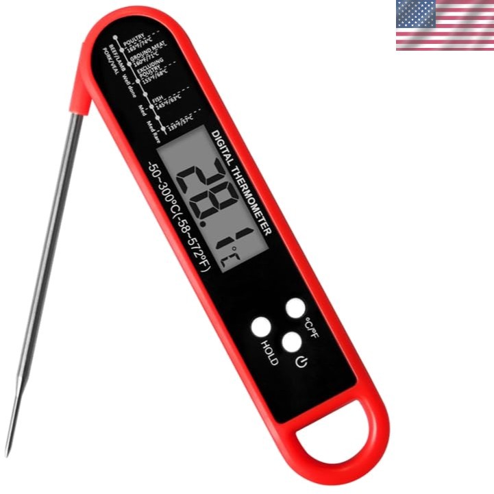 New Alpha Grillers Instant Read Food Thermometer for Cooking, Grilling w Backlit