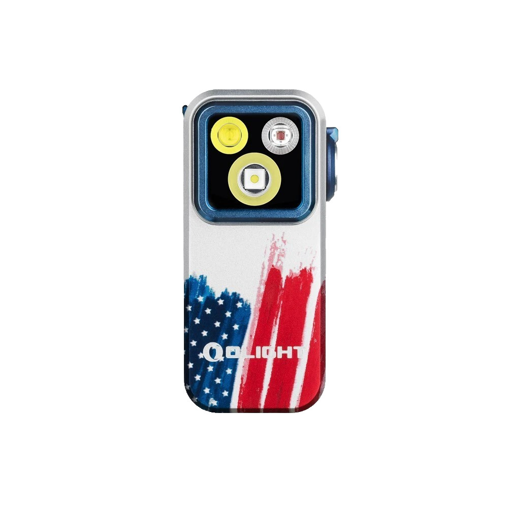 NEW Olight Oclip Pro S STARS & STRIPES Clip Flashlight 500 Lumen White, 40L RED