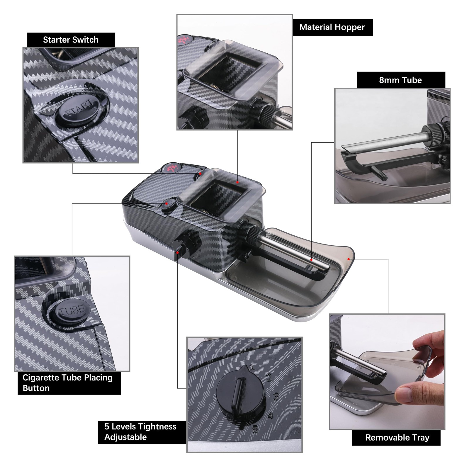 Electric Cones Rolling Machine, Automatic Cigarette Rolling Machine, Pre Roll...