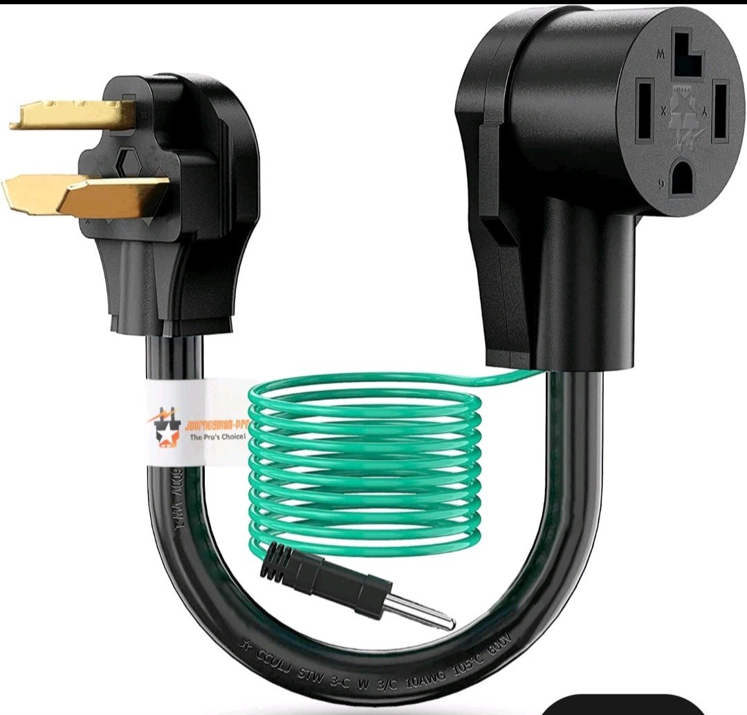 4 to 3 Prong Dryer Adapter Cord Plug Connects New Dryers to Older 3 Pin Outlets