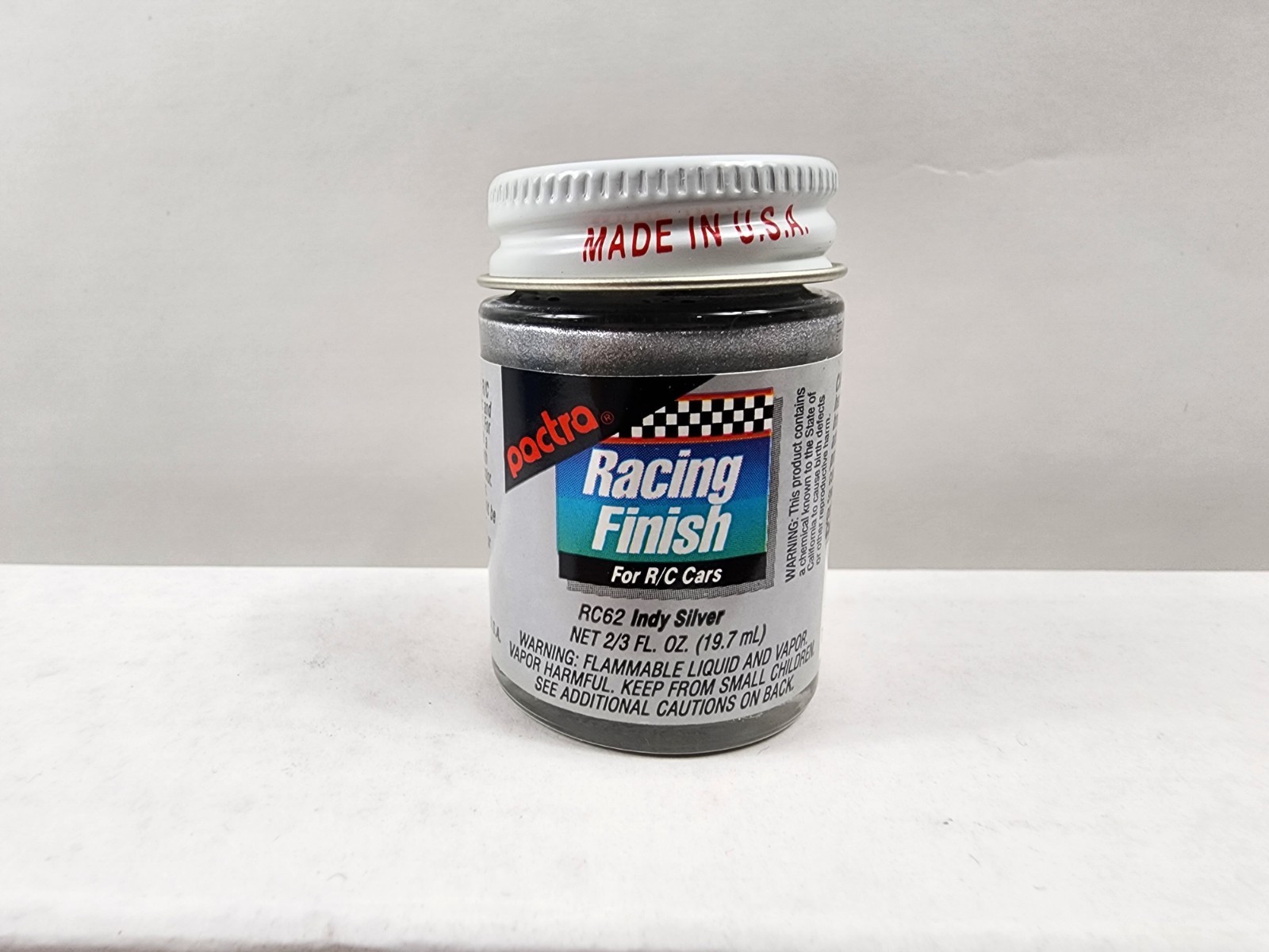 Pactra Racing Finish Paint - Indy Silver RC62 - 2/3 oz Brush / Airbrush