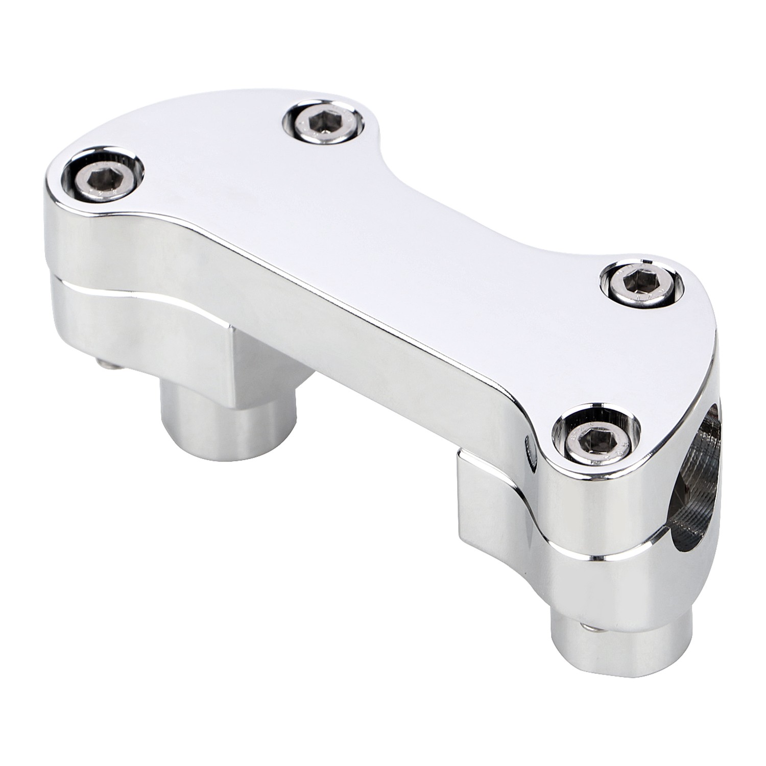 1.7" Chrome Handlebar Risers Top Clamp For Harley Night Train Road Super Glide