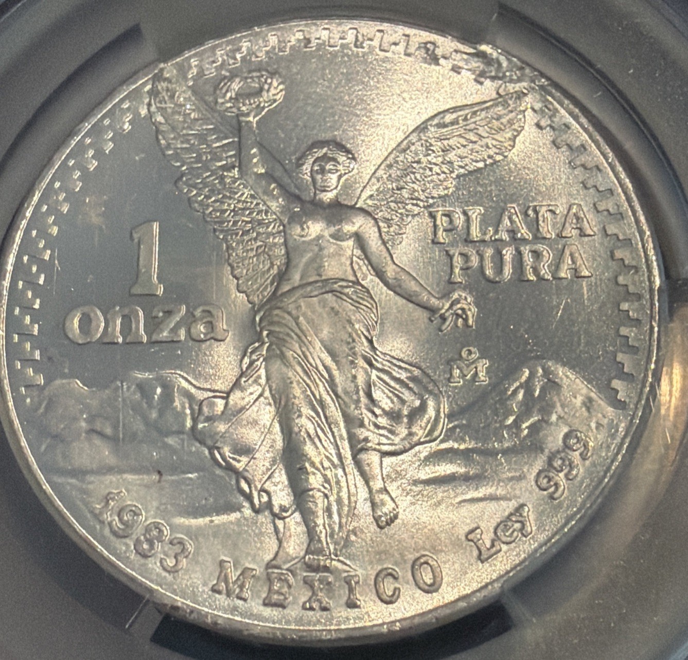1983-Mo Libertad 1 Onza - CAC UNC 🔥🔥MINT ERROR/PLANCHET FLAW ✳️✳️💥💥