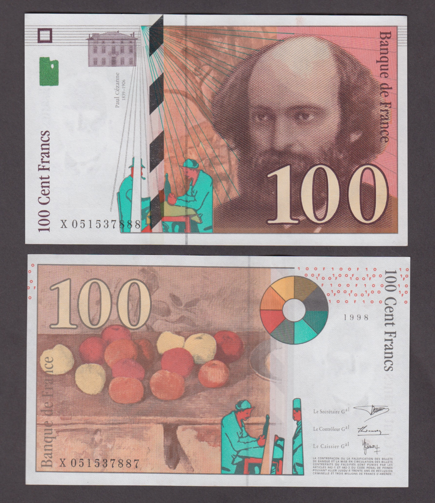 FRANCE P.158  100 FRANCS 1998  UNCIRCULATED  LOW SHIPPING  WE COMBINE  yyy 2208