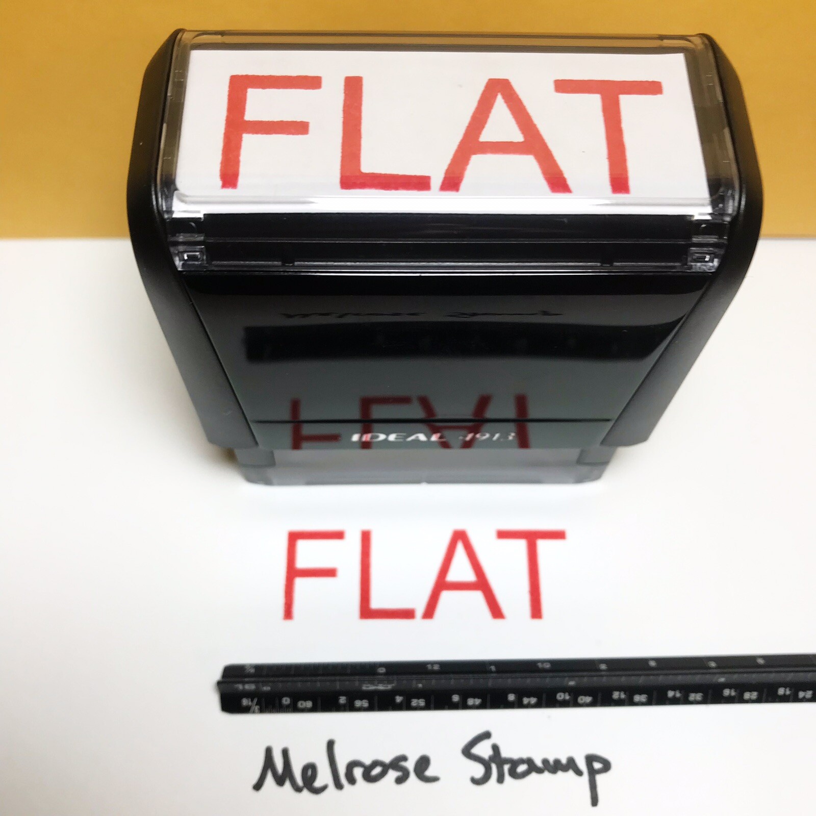 Flat Rubber Stamp Red Ink Self Inking Ideal 4913 Large