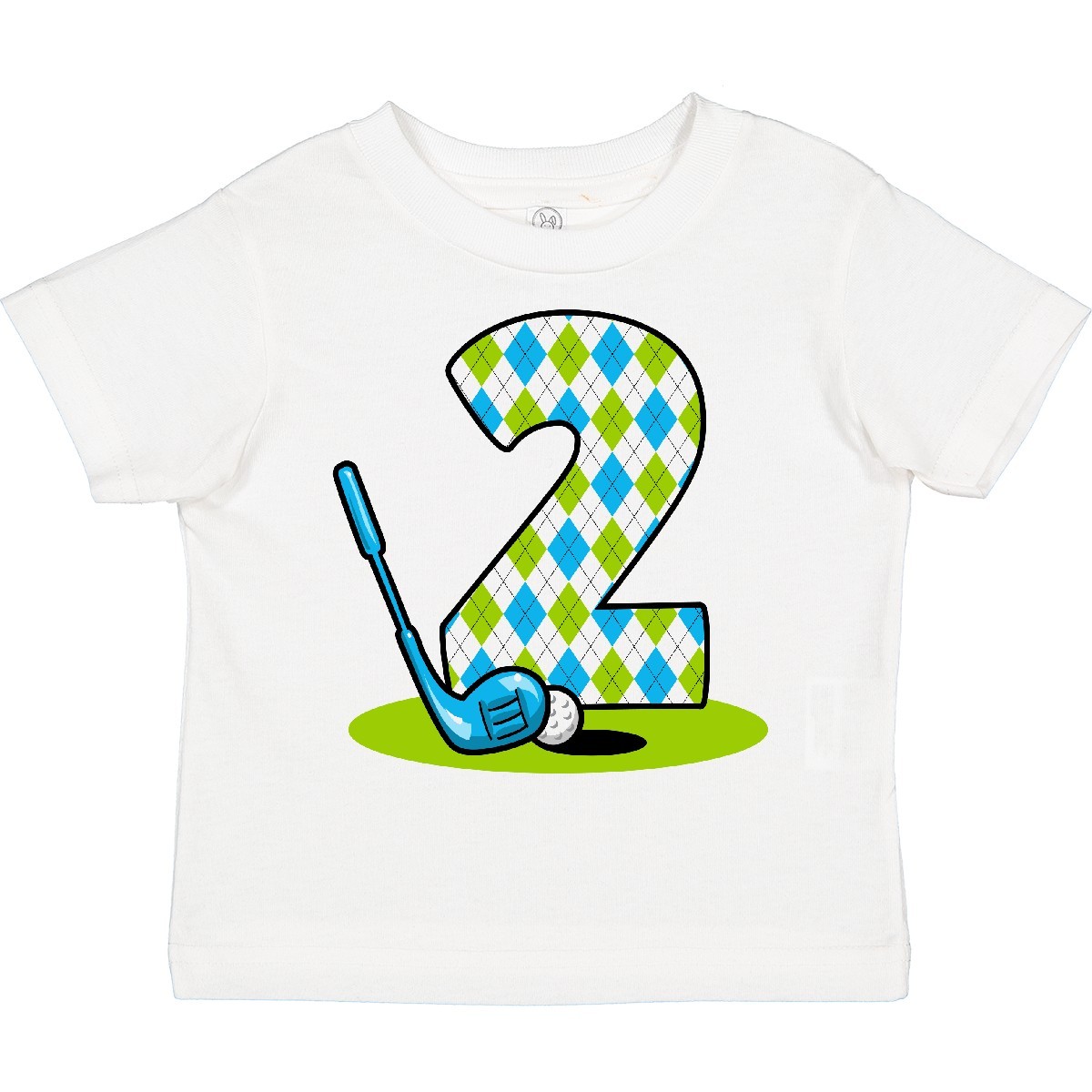 Inktastic Argyle Golf 2nd Birthday Toddler T-Shirt Club Ball Child Preschooler