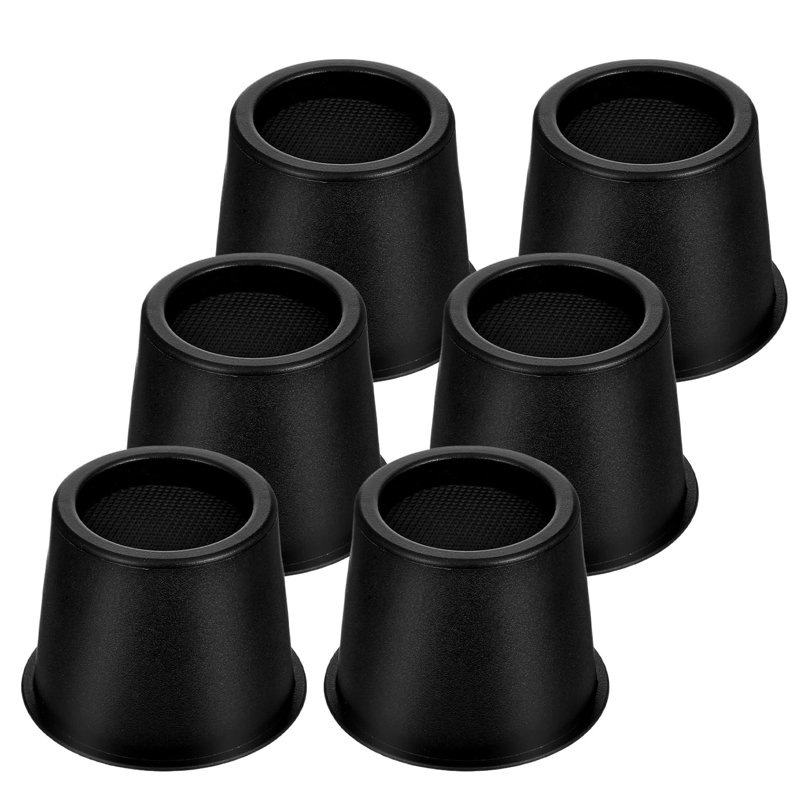 6 Pack Black Bed Risers 4 Inch Heavy Duty, Round Furniture Risers for Bed Des...