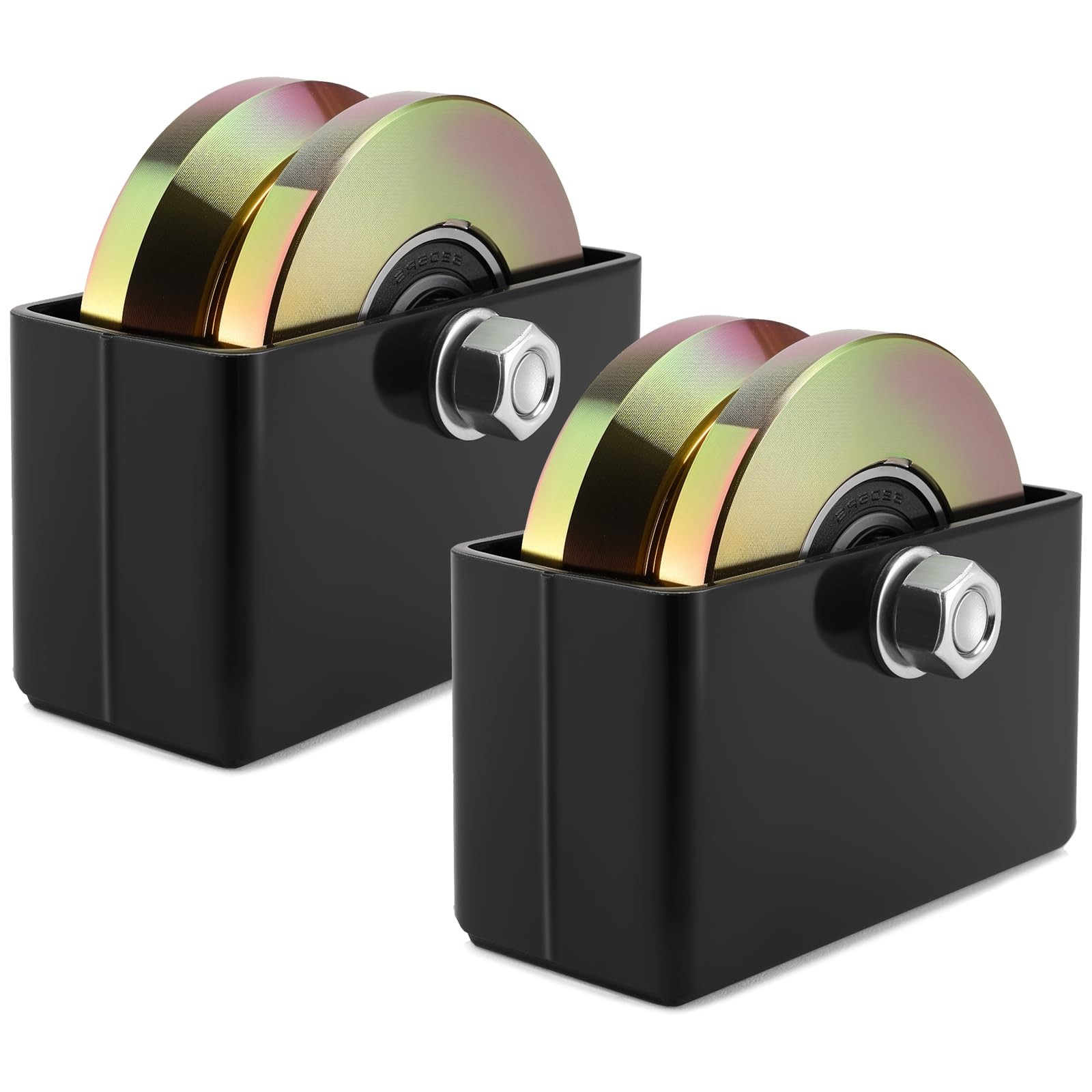 4" Sliding Gate Rollers Wheel 2 Pack V 4 inches x 1.75 inches, golden