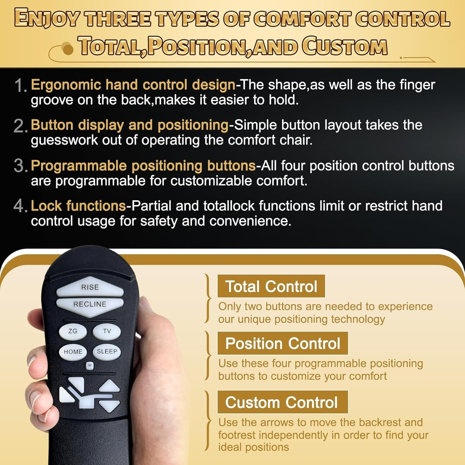 ZKAD-5 5 Pin Lift Chair Remote Control Fit for Golden and Ultra Comfort