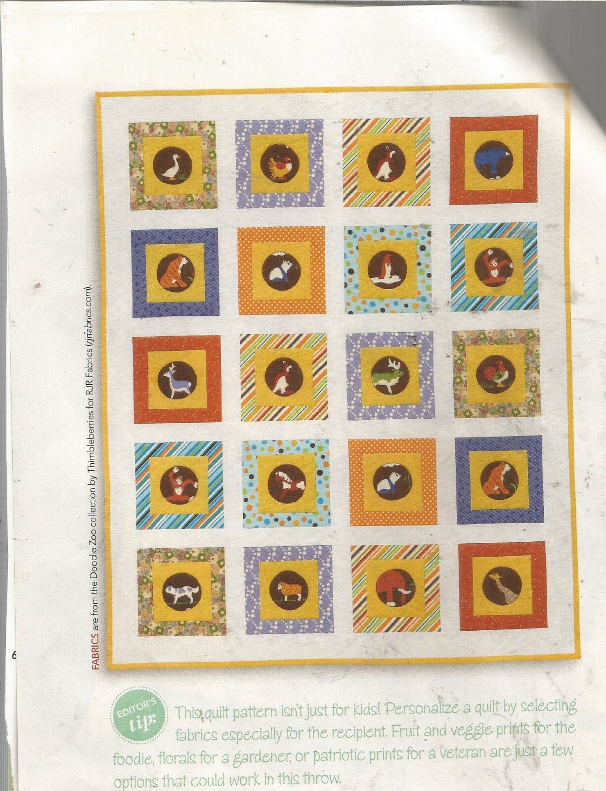 C0392 PEEK-A-ZOO QUILT PATTERN/INSTRUCTIONS