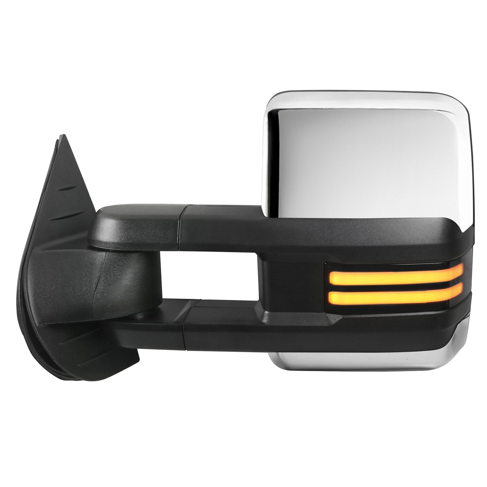 Pair Chrome Power Heated Tow Mirrors For 2007-2014 Chevy Silverado GMC Sierra