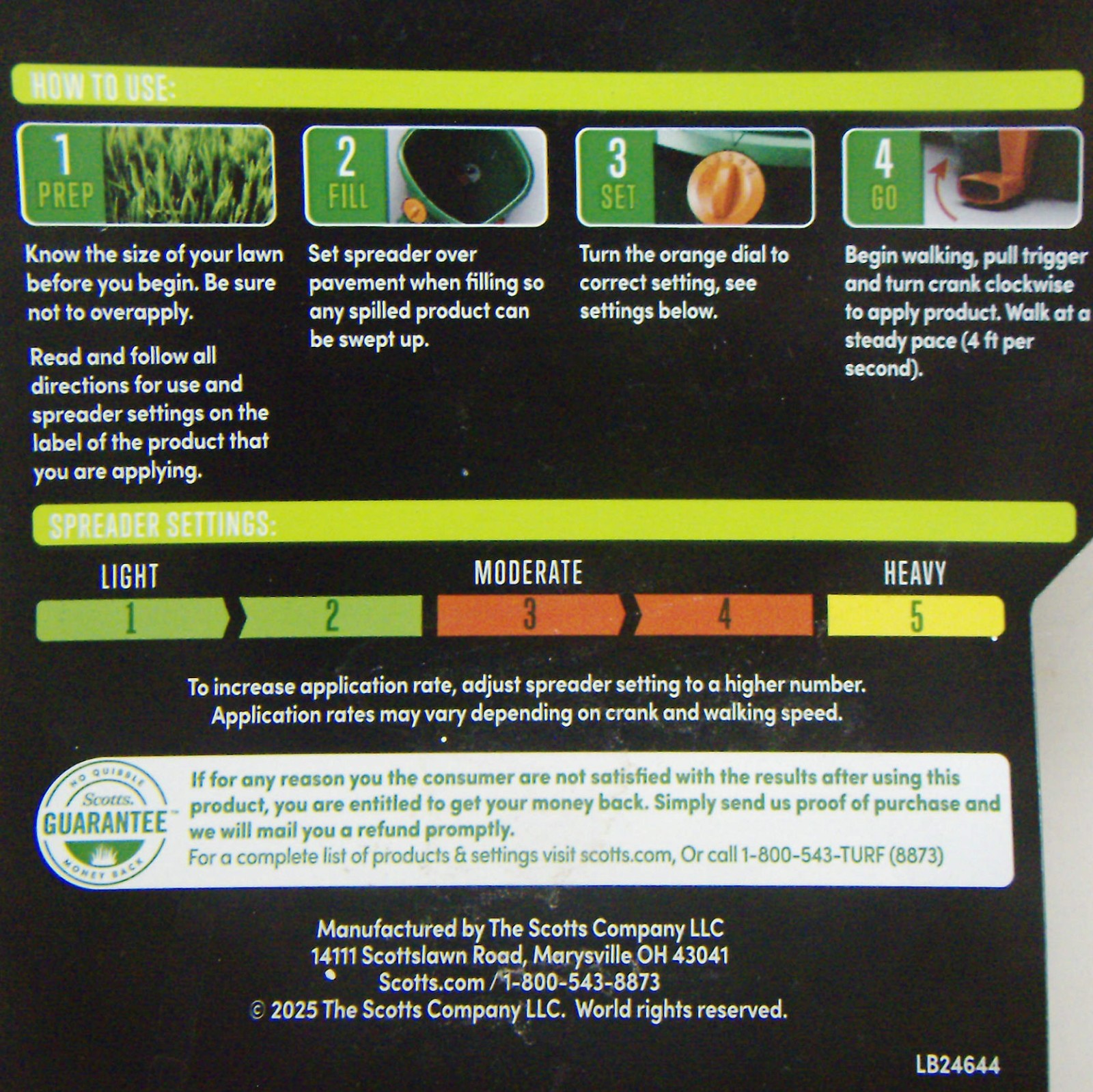 Scotts WHIRL HAND-POWERED Walk Behind Broadcast Seed SPREADER Grass Fertilizer +