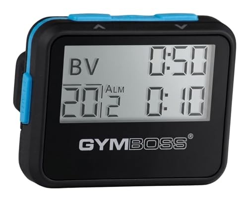 Gymboss Interval Timer and Stopwatch Black Blue SOFTCOAT