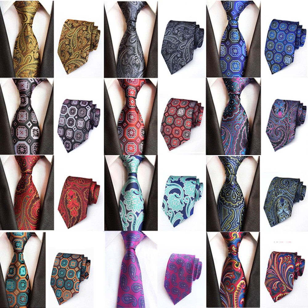 Mens 8cm Wide Jacquard Paisley Floral Geometric Patterns Necktie HZ259