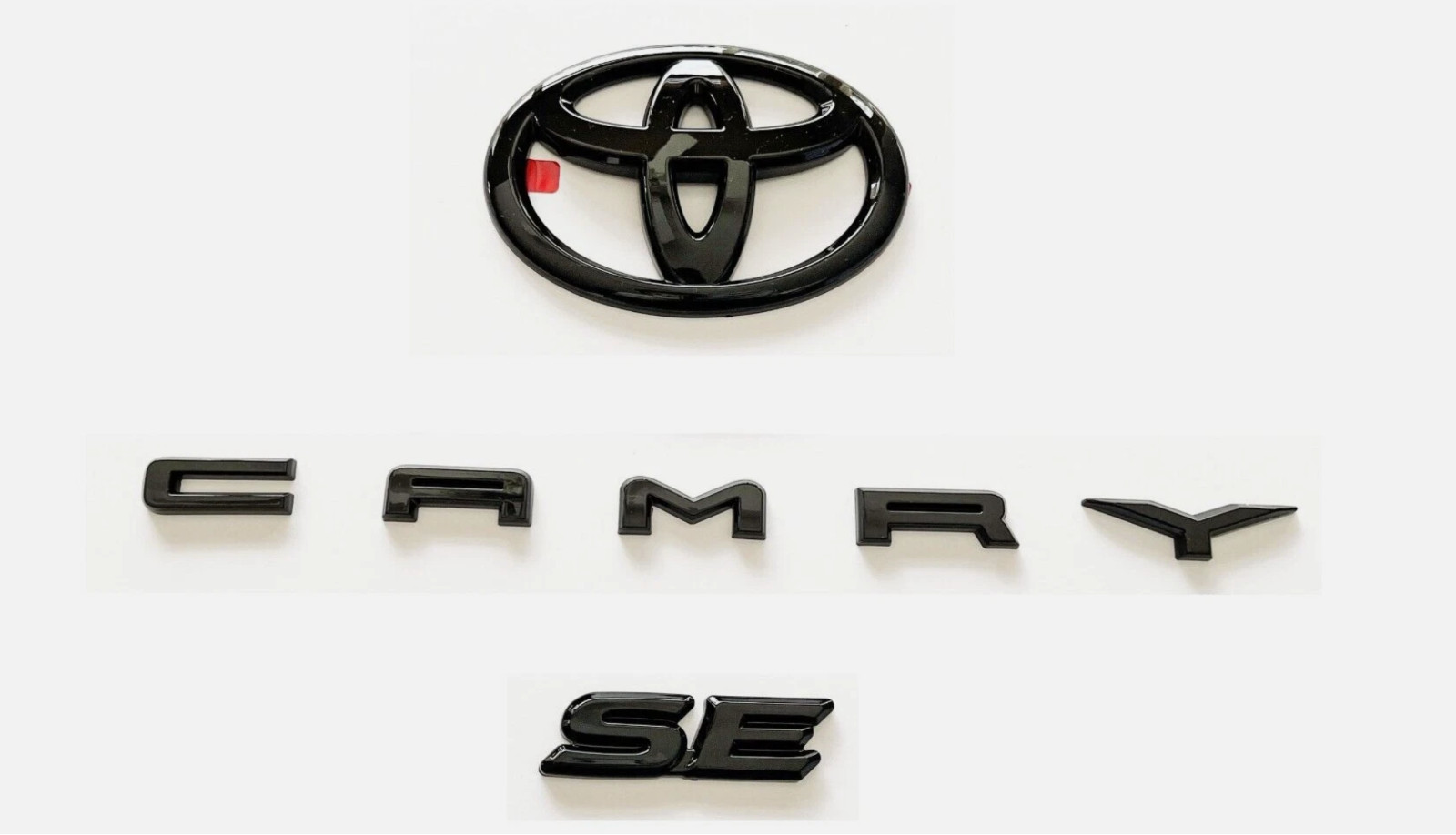 NEW 3PS 2018-2023 TOYOTA CAMRY SE Gloss Black EMBLEM OVERLAY KIT  PT948-03191-02