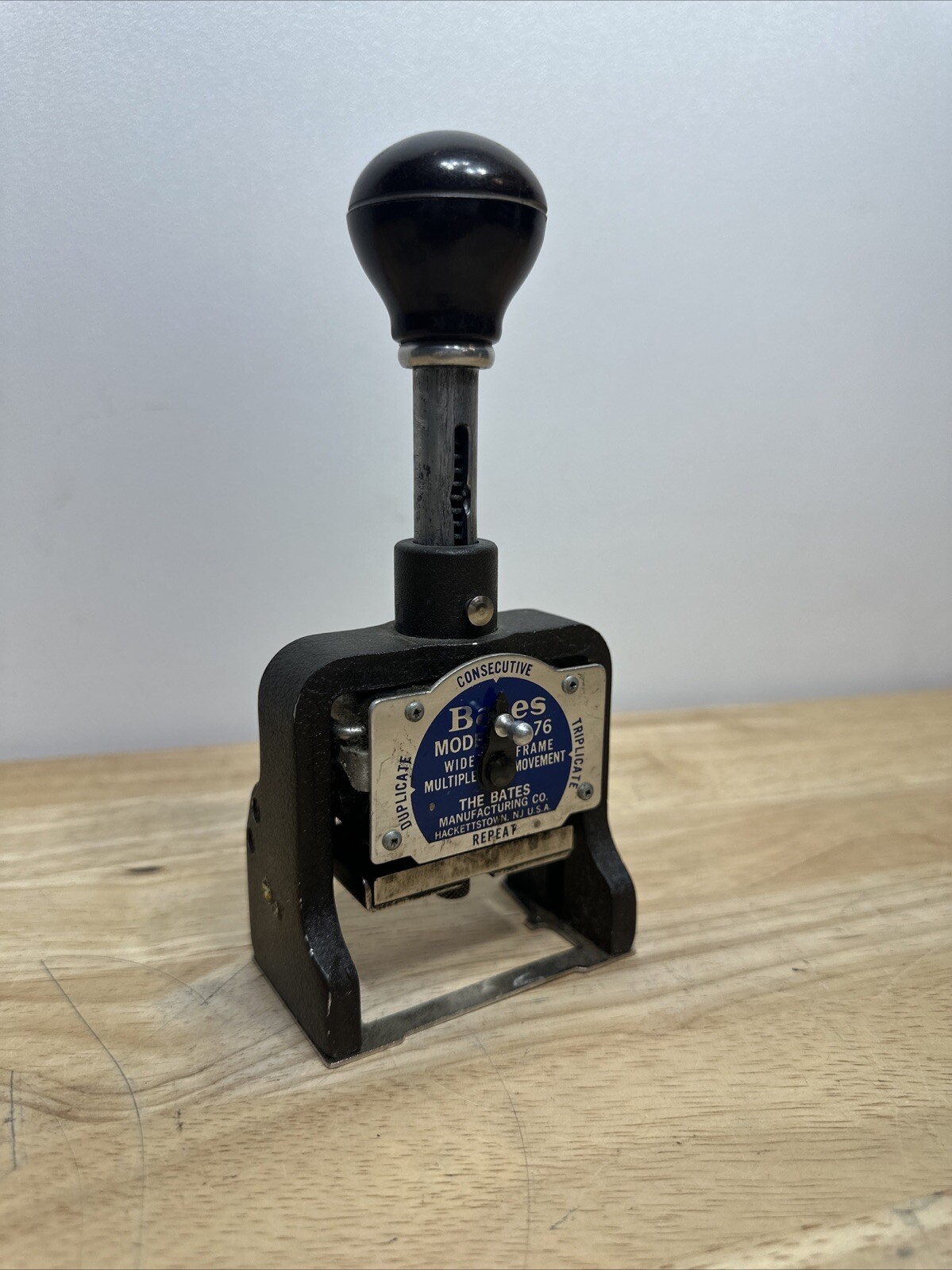 Bates Numbering Machine Rare No 76 Vintage Ten Movement Stamp Excellent