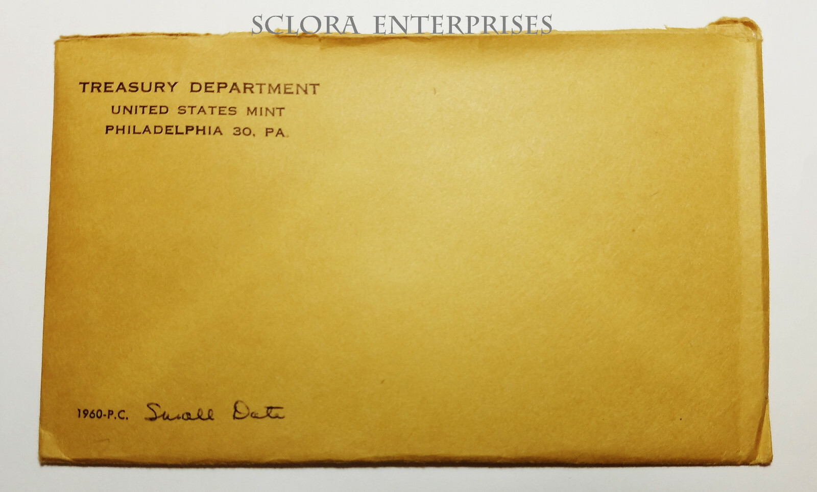 1960 Proof Set Envelope ONLY  **CULL**  **FREE SHIPPING**