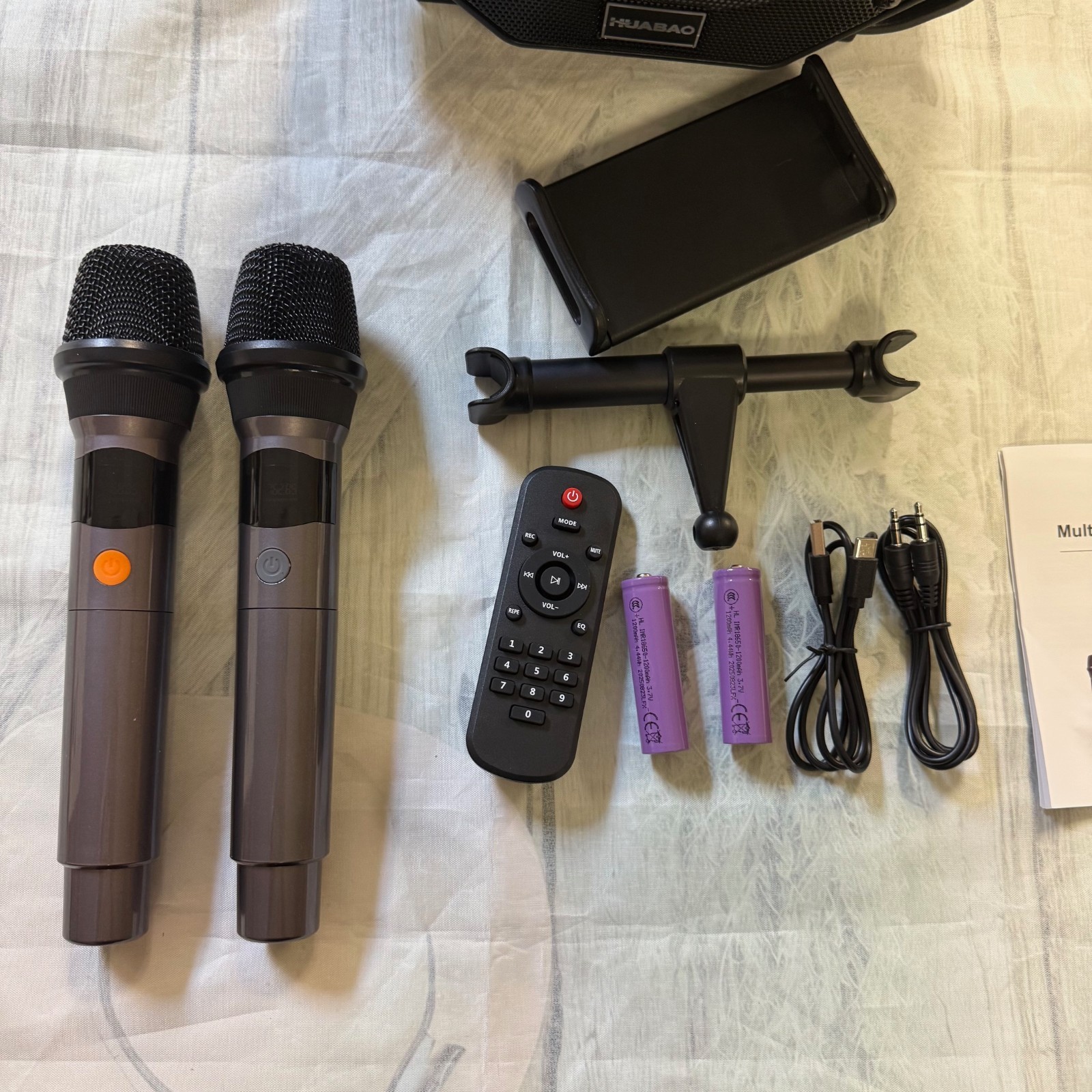 Karaoke Machine with 2 Wireless Microphones & Bluetooth Speaker