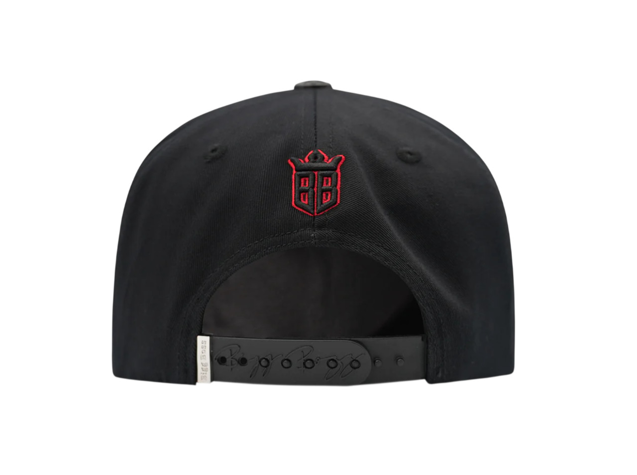 BIGG BOSS AMR BLACK RED CRYSTALS SNAPBACK HAT BBAMR BLKRED