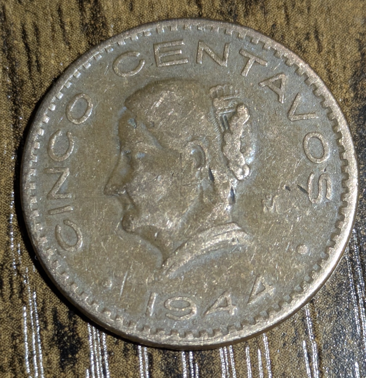 Mexico 🇲🇽  5  CENTAVOS COIN 1944 WWII