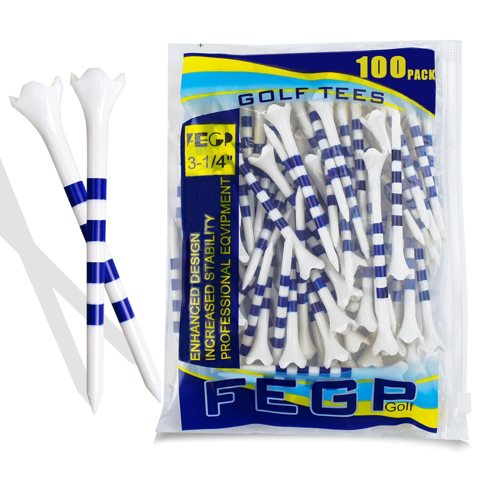 Golf Tees3 1/4" -100 Pack, Plastic Golf tees 3 1/4 inch 4-Prong Long Plastic ...