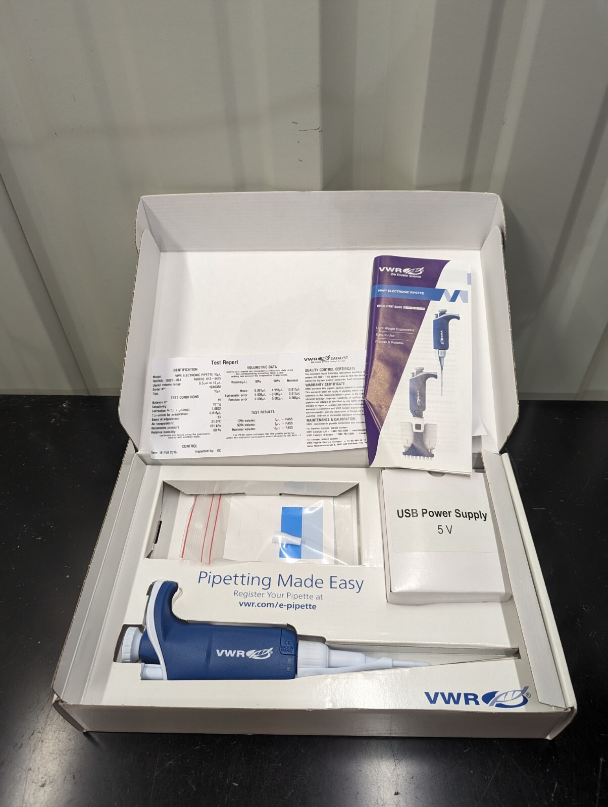 VWR Electronic Pipette 10uL Pipettor Single Channel 0.5-10uL 10827-884