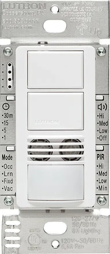 Lutron Maestro MS-B202-WH Dual Tech Circuit Occupancy Sensor Switch SHIPS TODAY