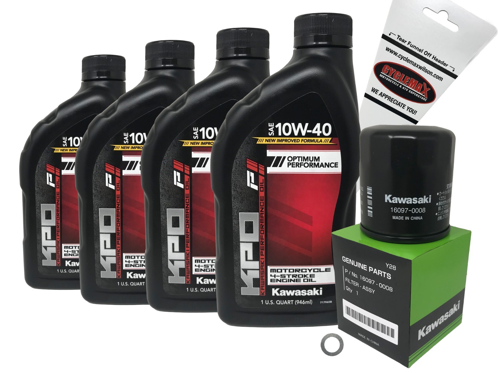 Kawasaki OEM Oil Change Kit for 1990-2022 Kawasaki Ninja ZX-6R ZX600