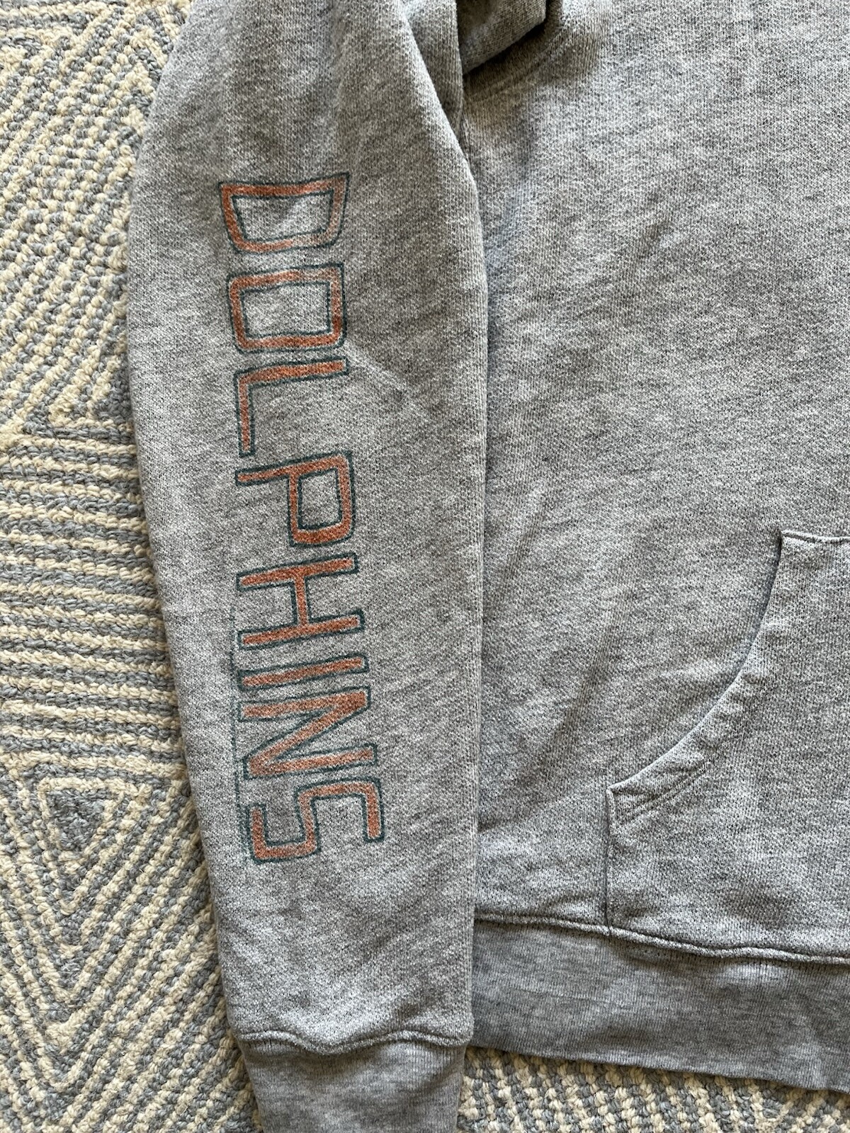 Junk Food Miami Dolphins Zip Front Hooded Sweatshirt - Grey - Medium - Missing S