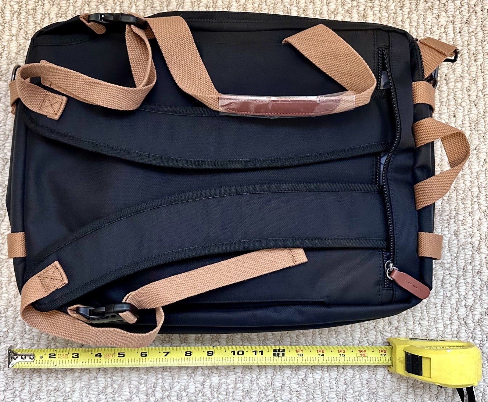 Convenient Side Open Black Laptop Bag with Adjustable Strap & Multiple Pockets