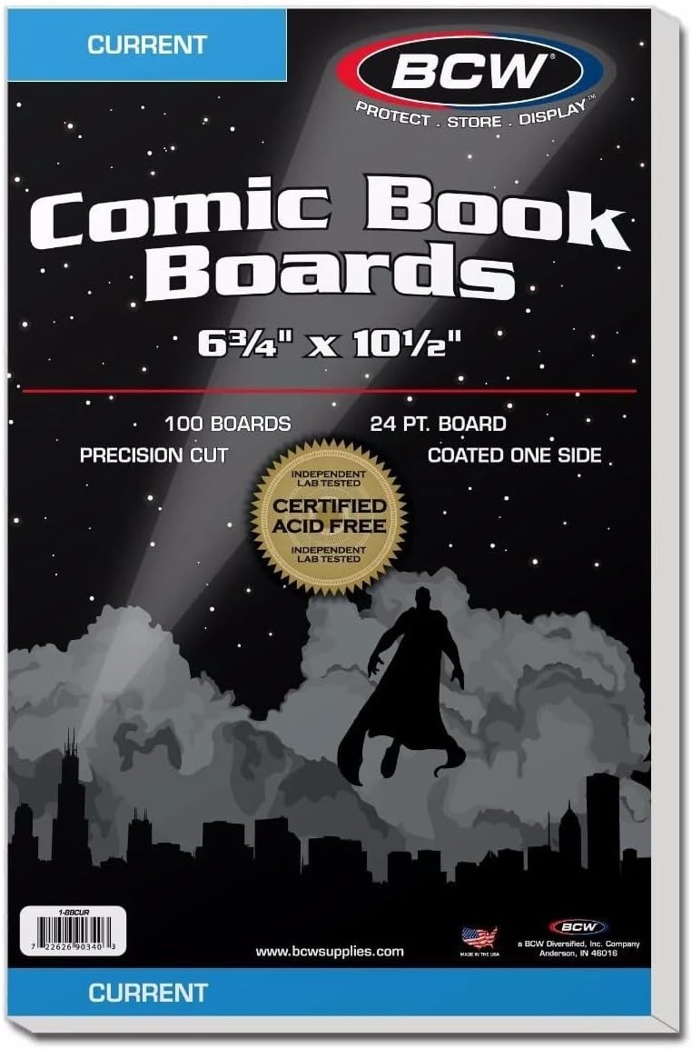 Comic Book Backing Boards 100 Pack - Buffered for Maximum Storage Safety