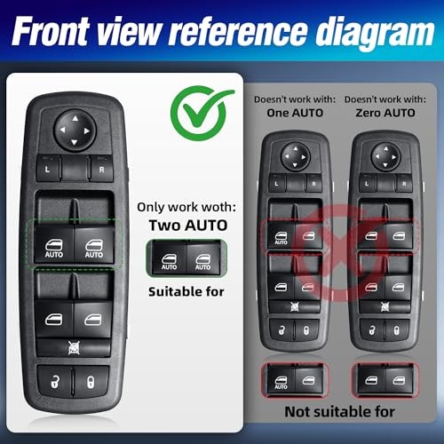 Window Switch, Left Door Master Power Window Switch Fit for 2011-2019 Dodge