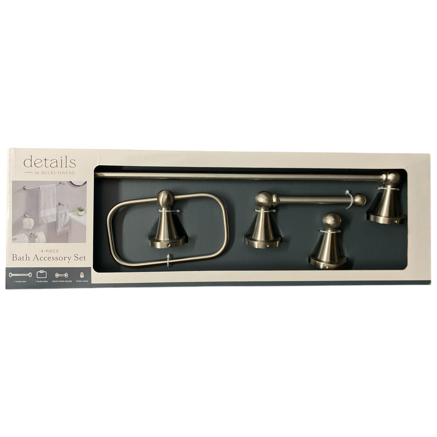 details by Becki Owens Nadine 4-Piece Bath Rod Set (Brushed Nickel)