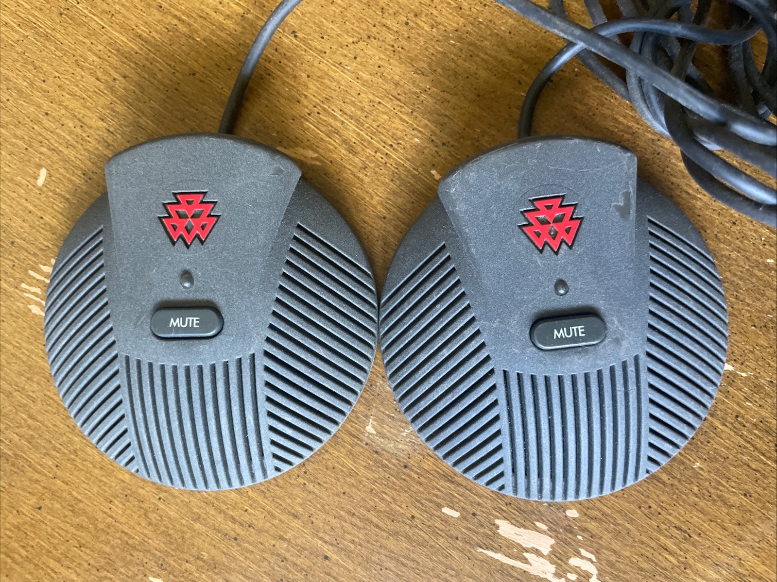 2 x Polycom SoundStation EX External Microphone 2201-00698-001-F w/ Cable PAIR