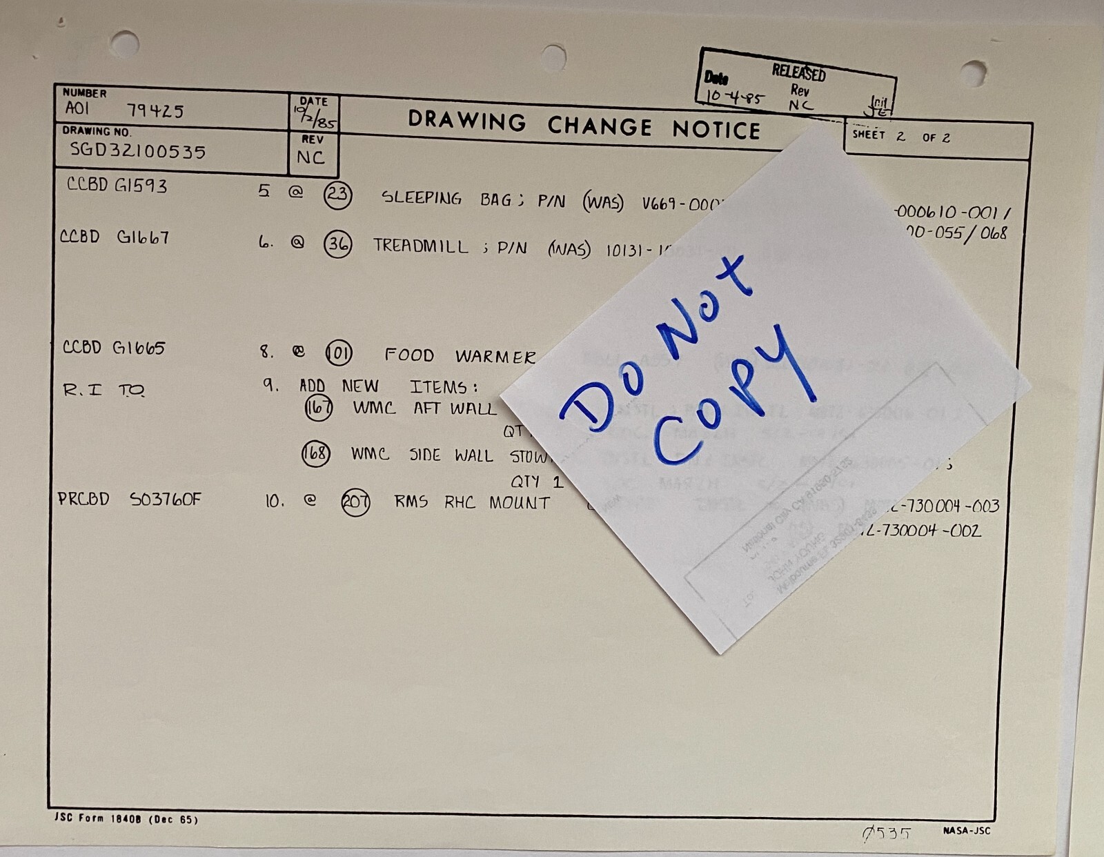 NASA - STS-51L - RARE Classified Documents Pertaining to Construction