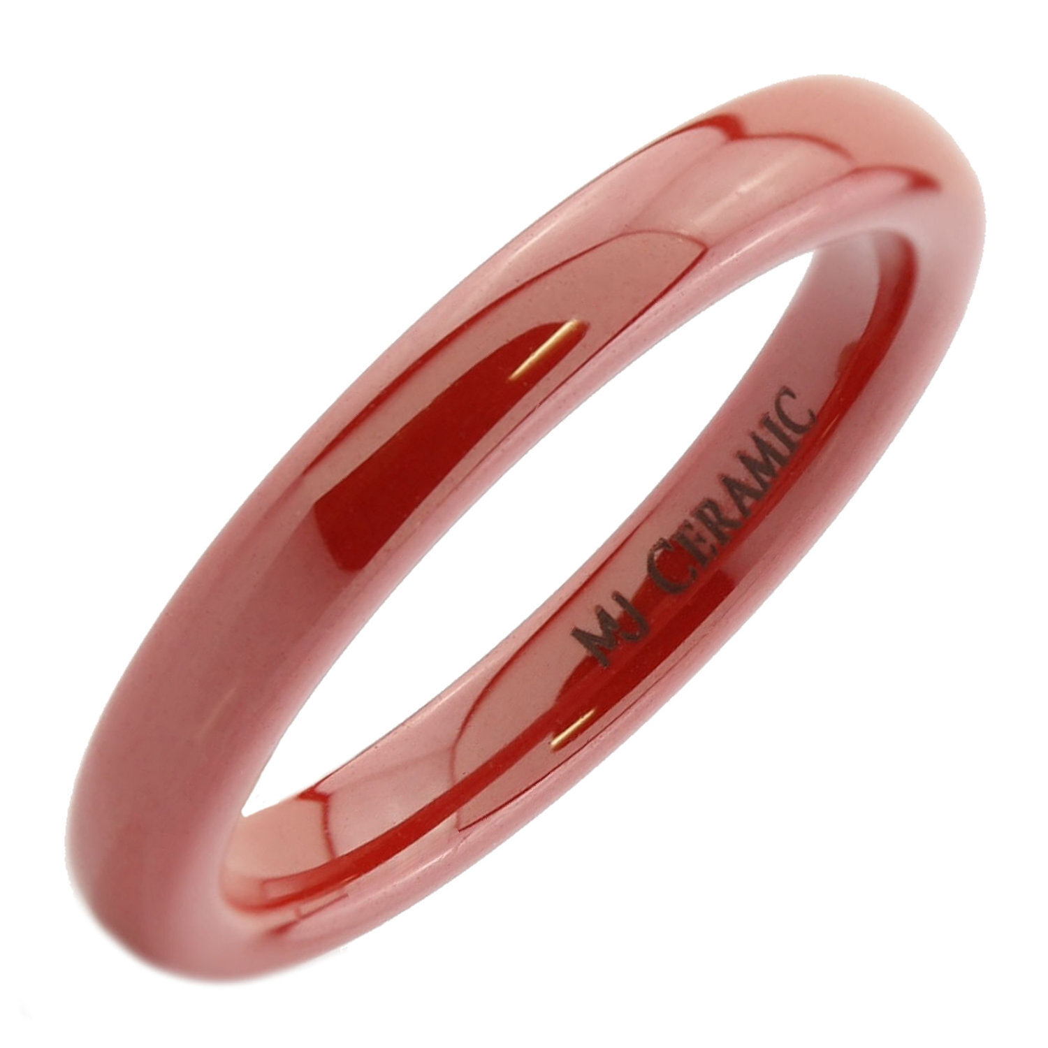 Classic Red Ceramic Wedding Ring 3, 4 & 6 mm widths Comfort fit