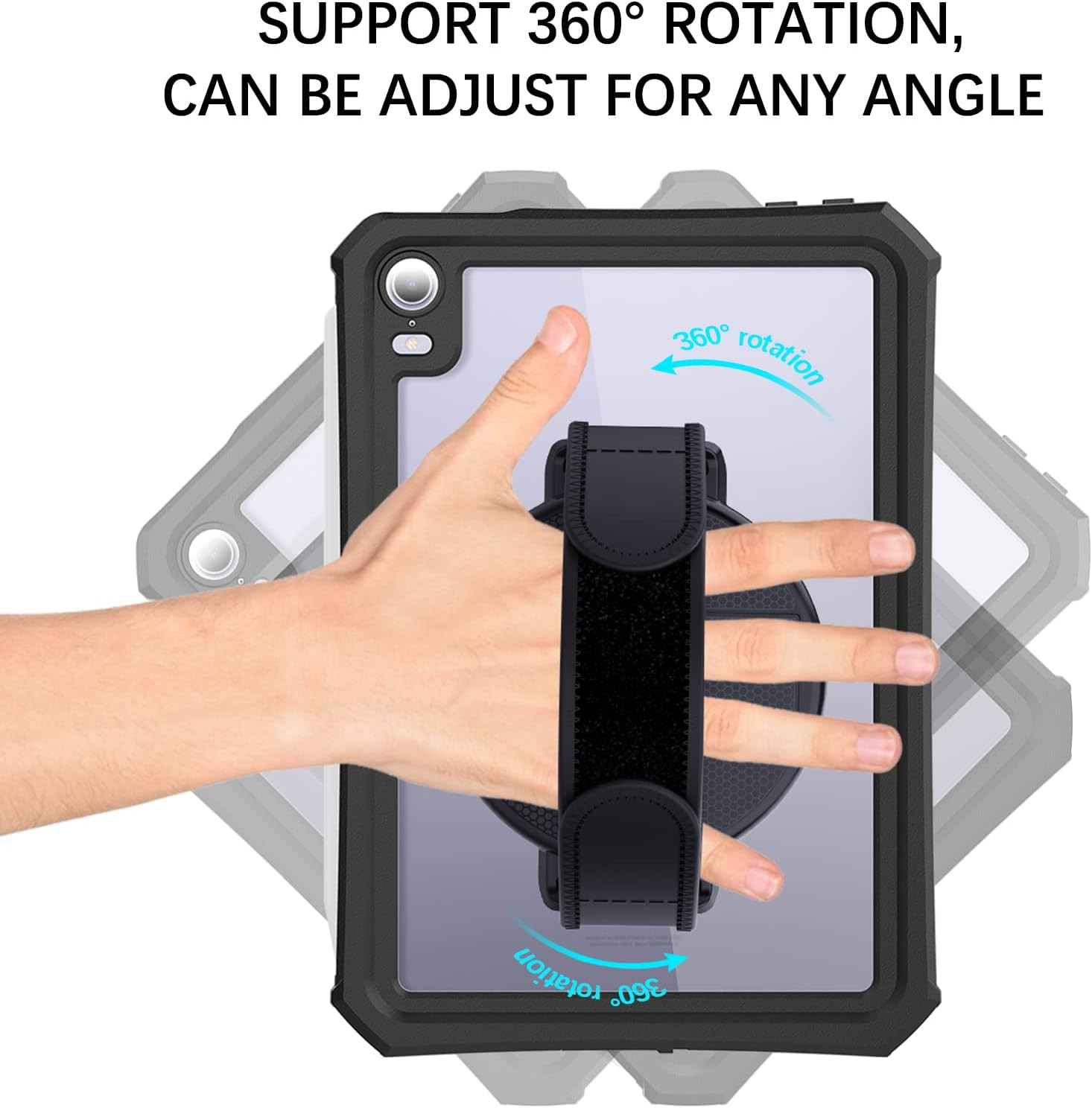 Tablet Stand with Hand Strap - Universal Tablet Hand Strap Holder & Loop Fasteni