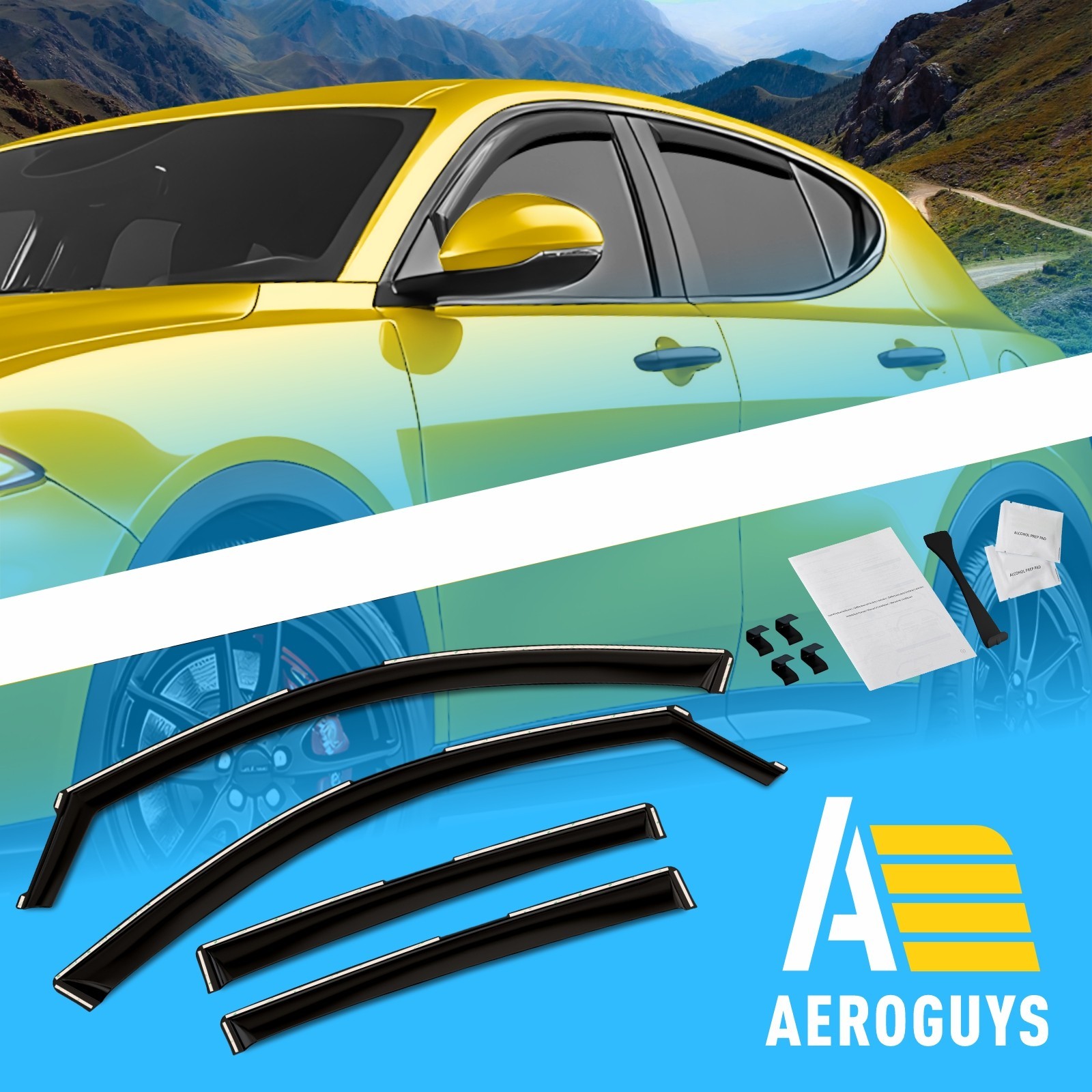 Side Window Deflectors Rain Guards for 2023-2026 Dodge Hornet