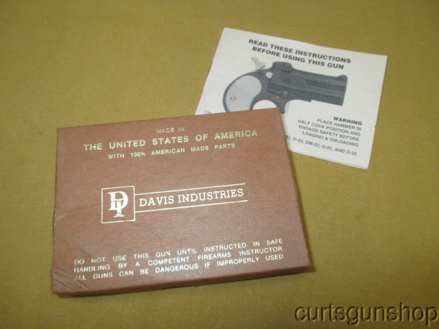 Davis Model D22 Derringer Cal 22LR Pistol Box Only