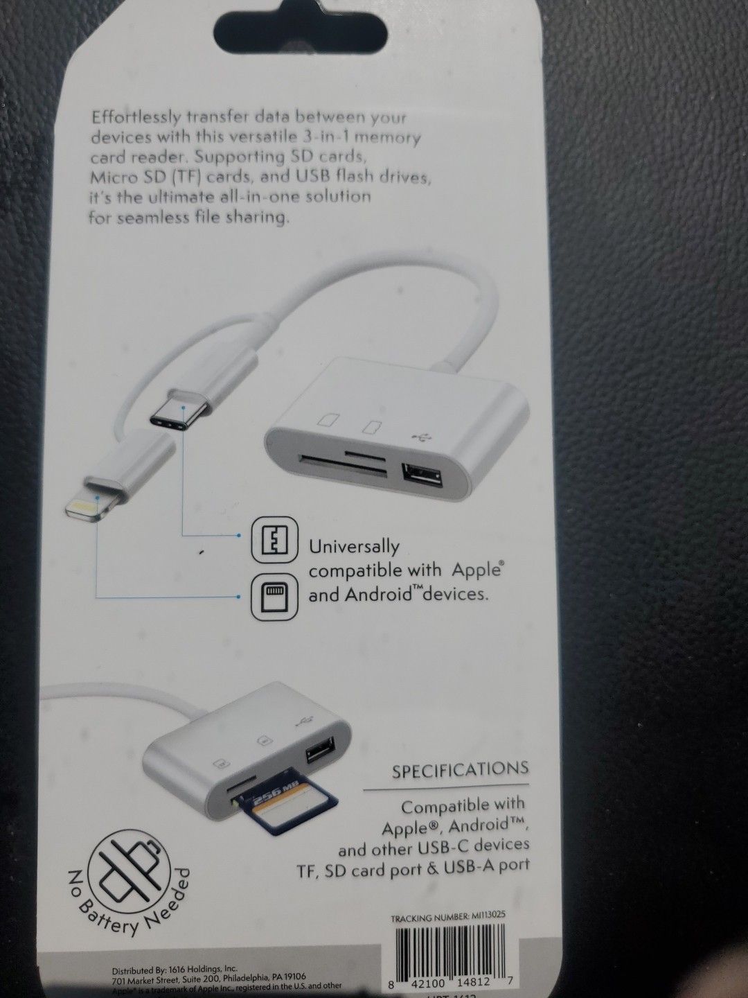 3 In 1 Memory Card Reader New Factory Sealed