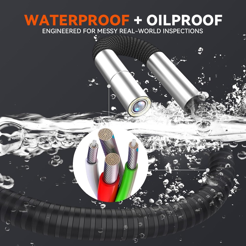 Two-Way Articulating Borescope Camera with Light Endoscope Inspection HD Camera