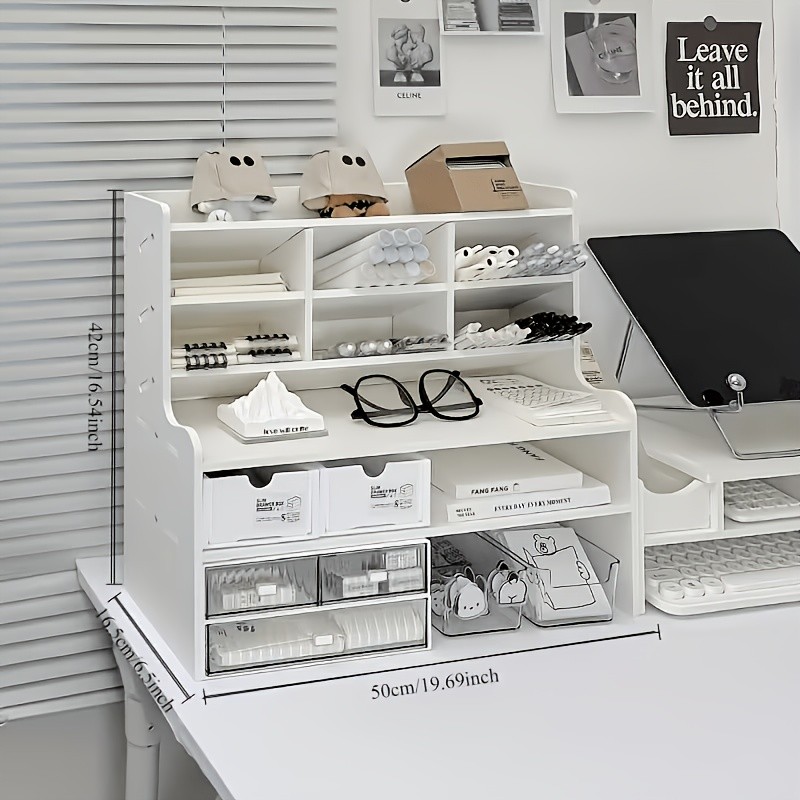 Multifunctional Desktop Organizer Shelf, Office Display And Storage Rack