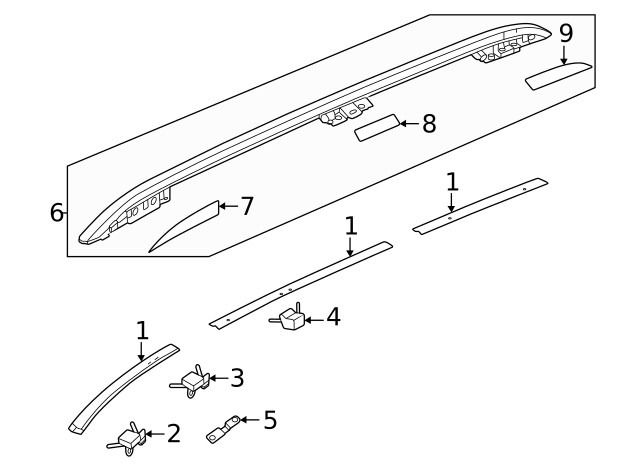 Genuine Honda Roof Luggage Carrier Side Rail Cap 75256-T90-A01