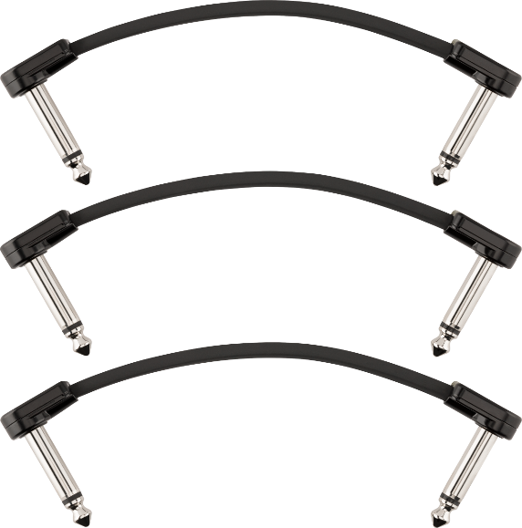 Fender Blockchain 4" Pedal Patch Cables, 3-Pack, Angle/Angle