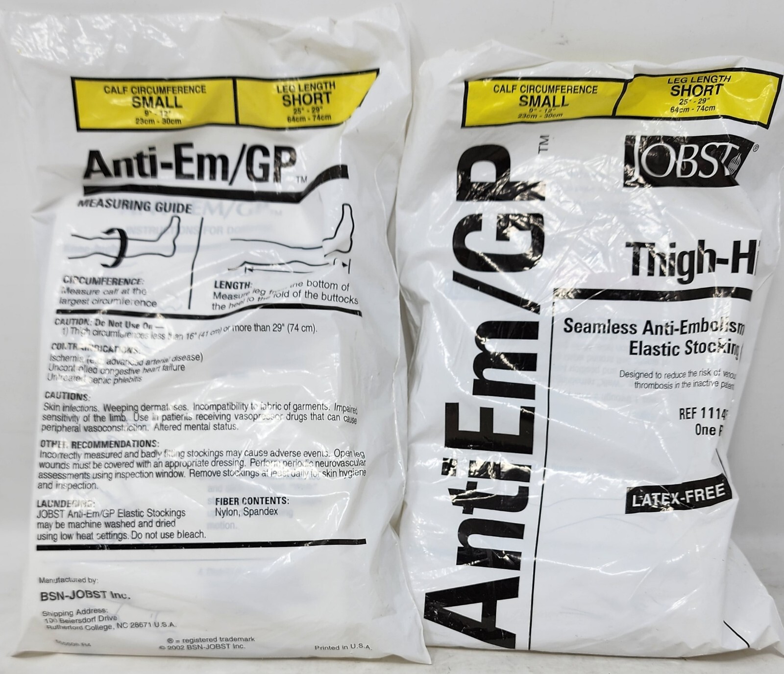Jobst AntiEm/GP Thigh-Hi Elastic Stockings Small Calf Circumfrance Short Leg See