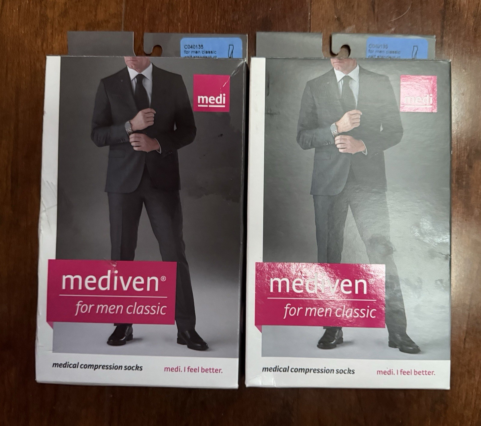 Mediven For Men Classic Calf Highs Standard 15-20mmHg Tan Size V~Lot of 2~New